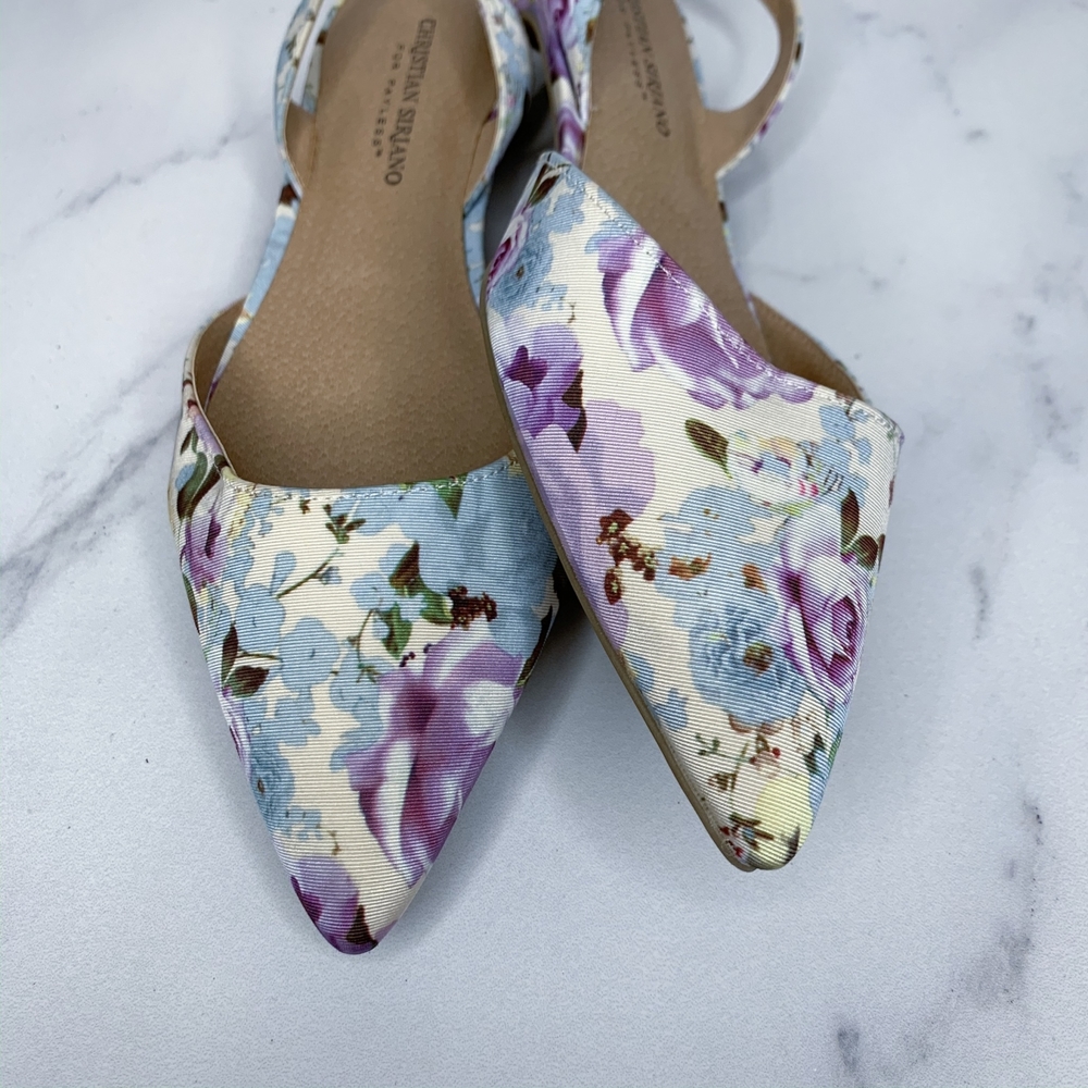 Christian Siriano Floral Sling Back Flata size 10